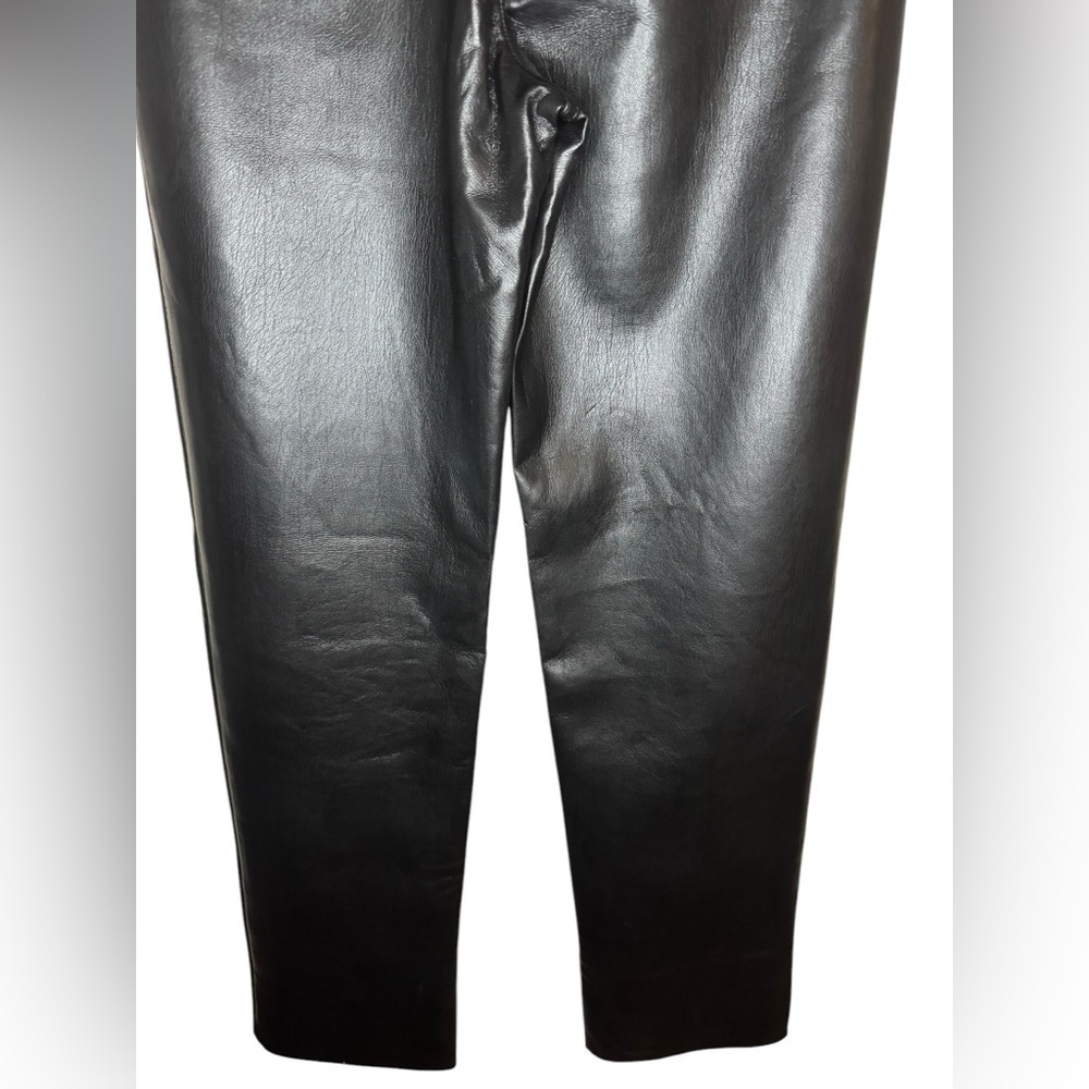 Aritzia Wilfred The Melina Pant Size 0 Black Faux Leather High Rise Straight - Picture 7 of 10